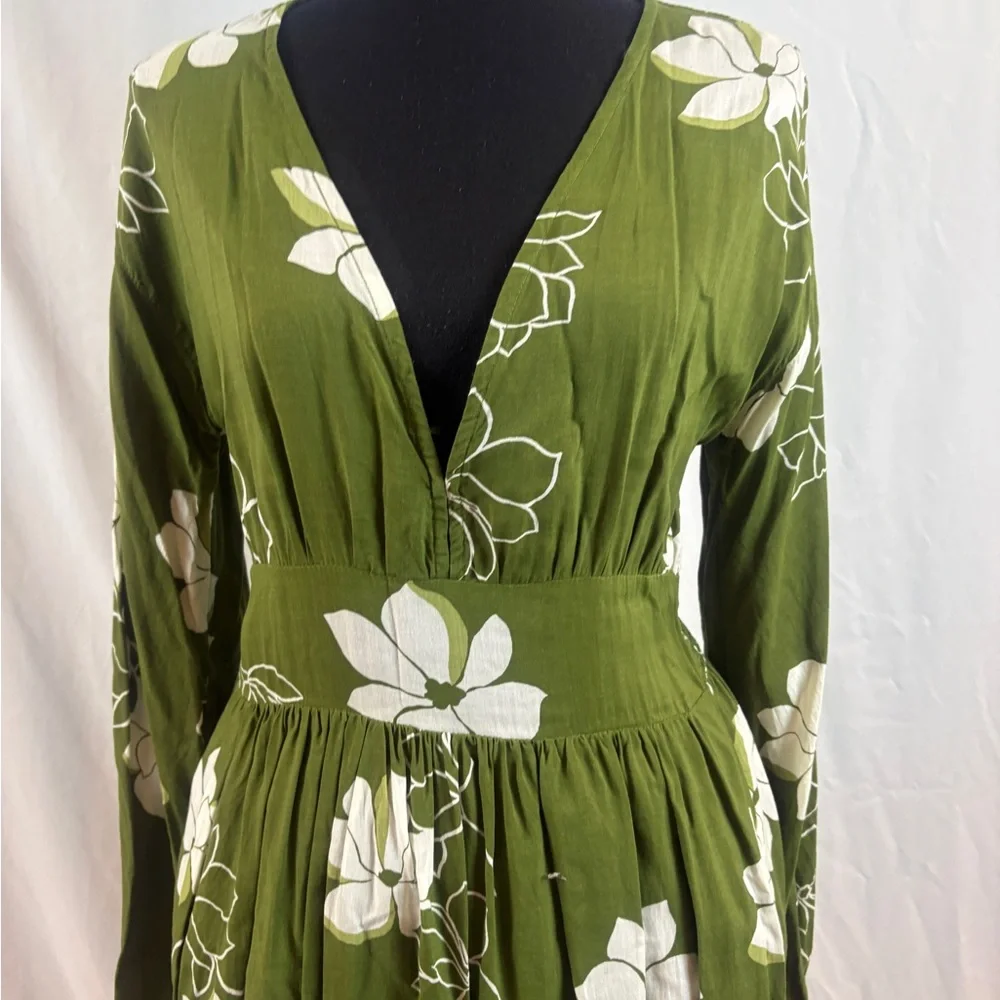 Billabong Green Floral Long Sleeve Dress - Picture 4 of 11